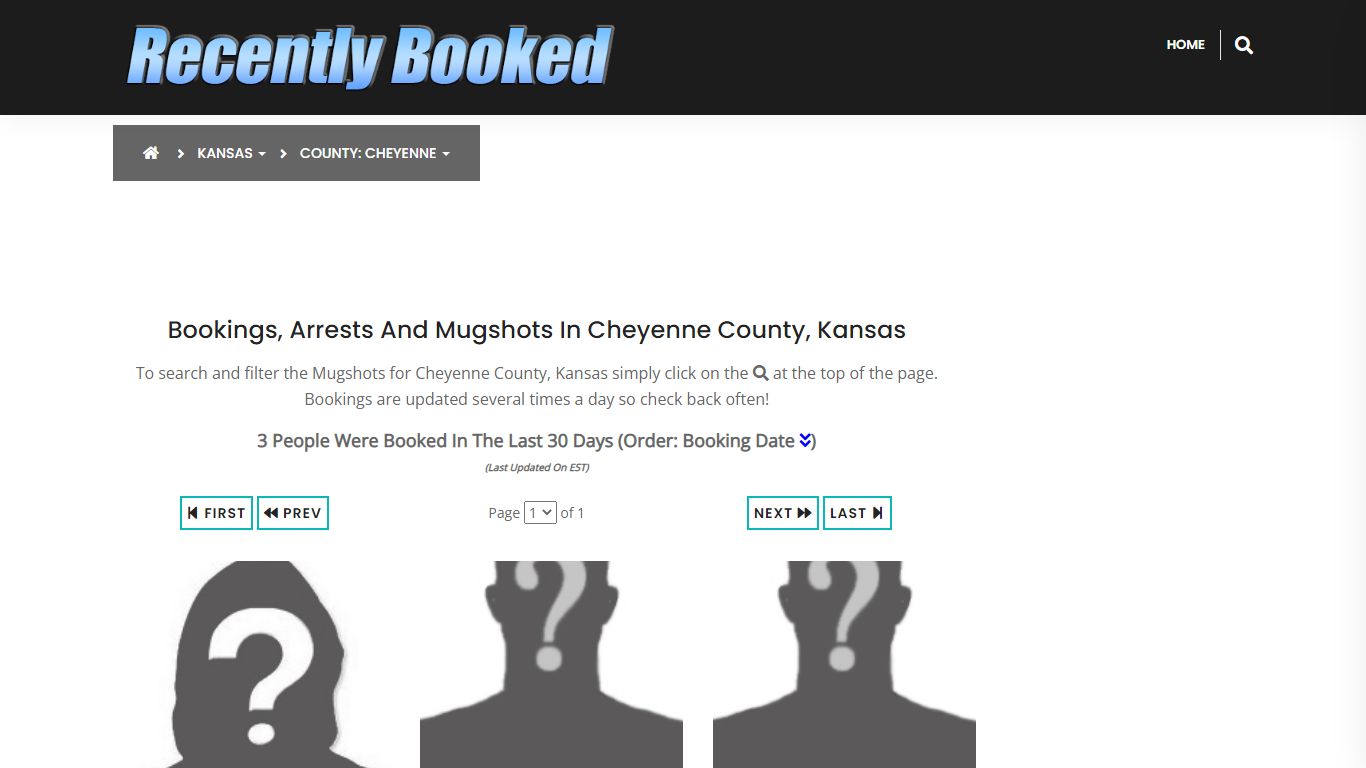 Bookings, Arrests and Mugshots in Cheyenne County, Kansas - Recently Booked