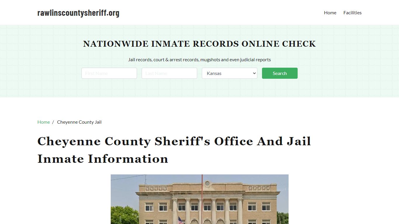 Cheyenne County Sheriff, Kansas, Jail Inmate Search